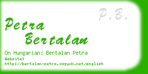 petra bertalan business card